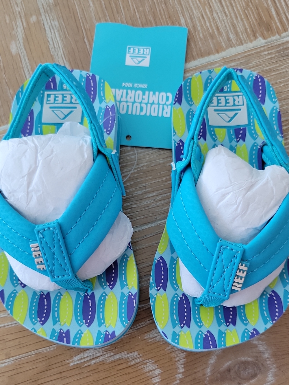 REEF Baby Boy Little AHI Blue Fish Sandals Size 5 NIP